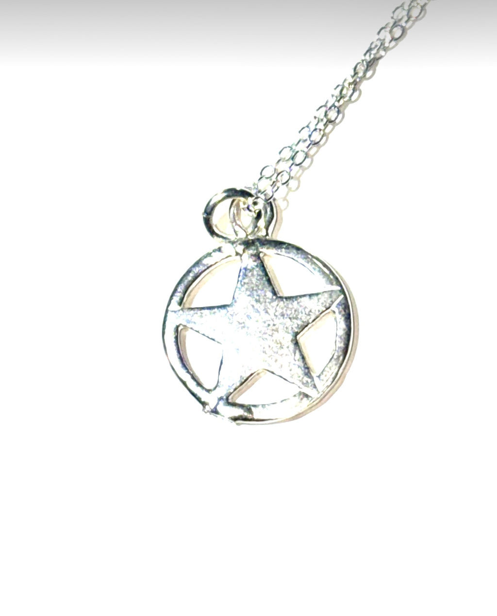 Sterling silver circled star necklace