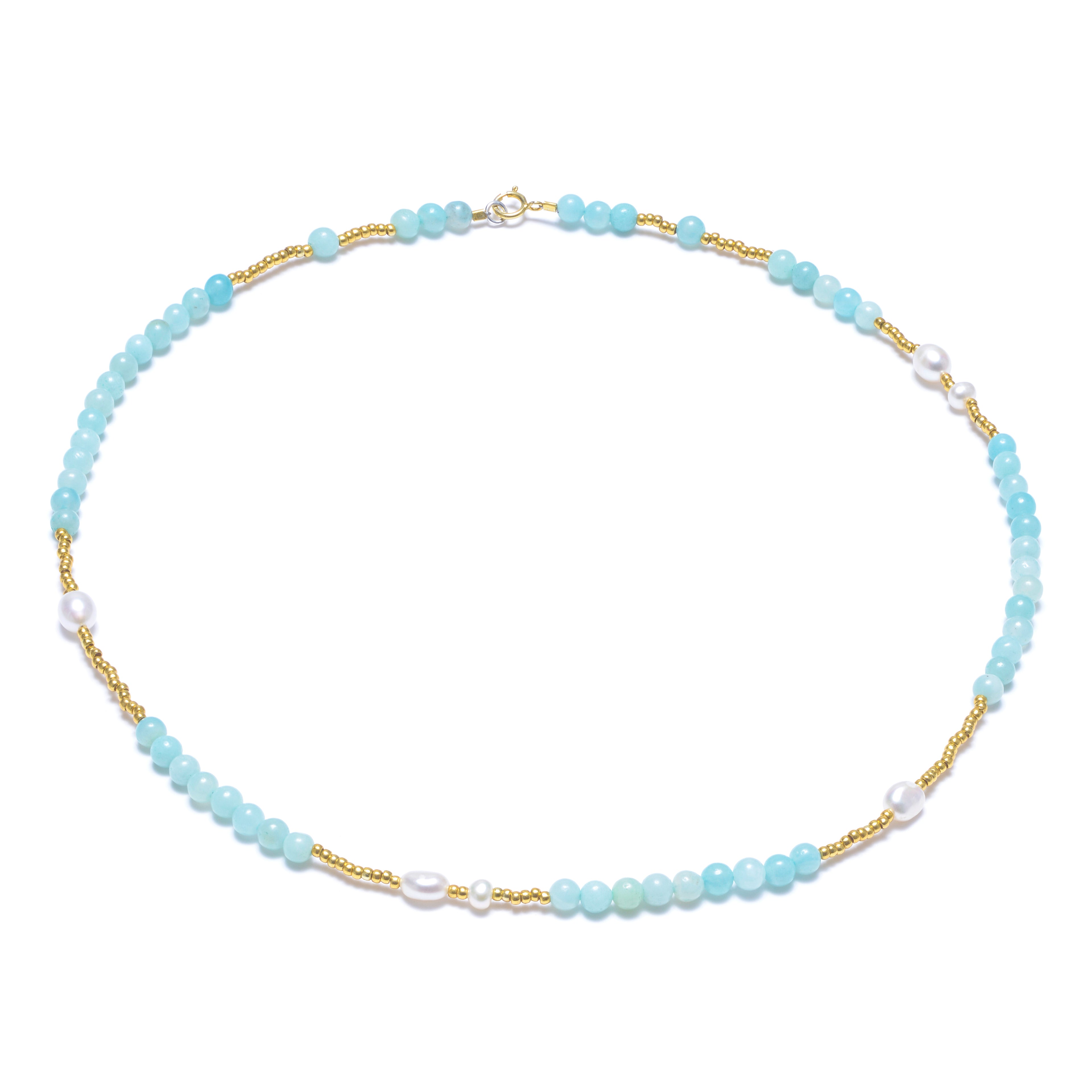 Pearl and Amazonite choker