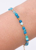 Blue agate beaded bracelet