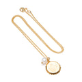 Pressed flower cap pendant with pearl