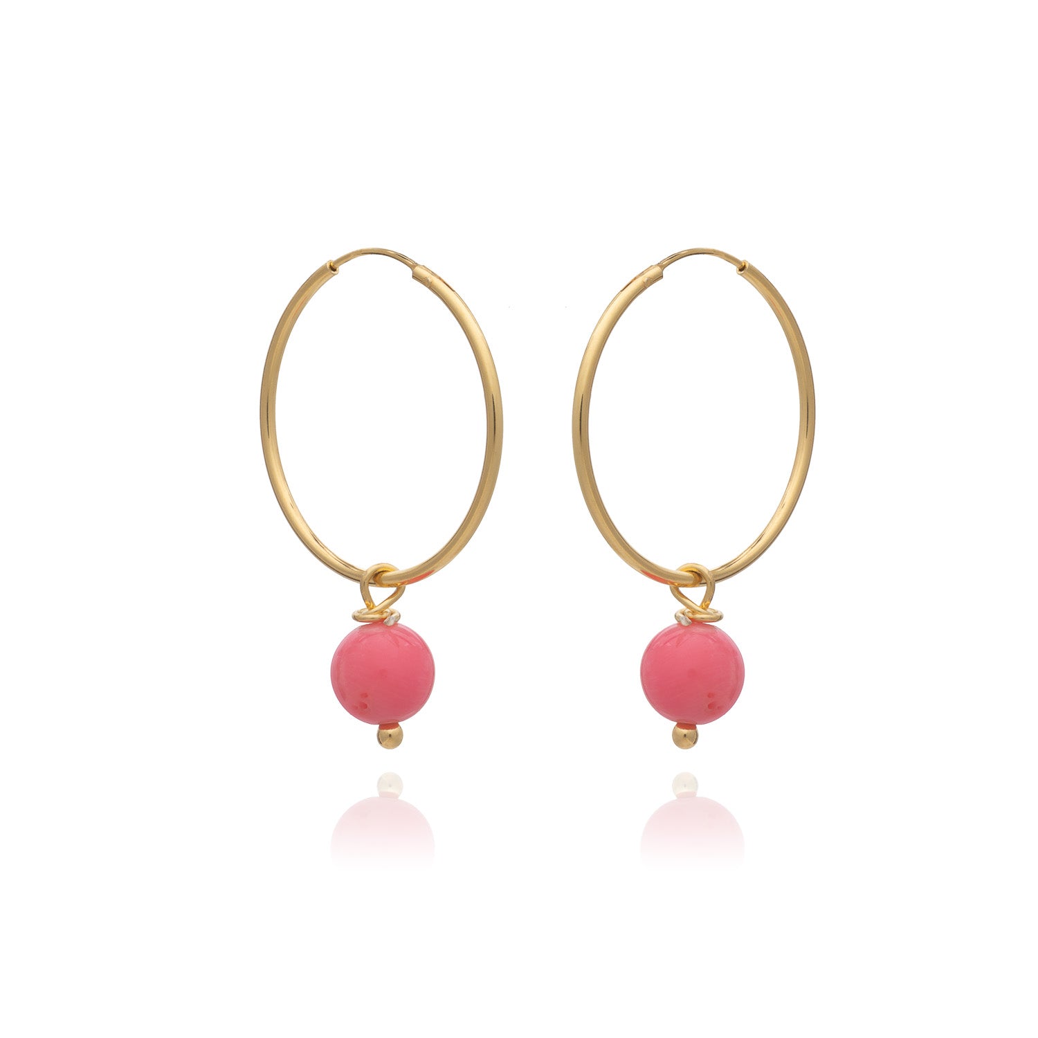 Pink bead hoops
