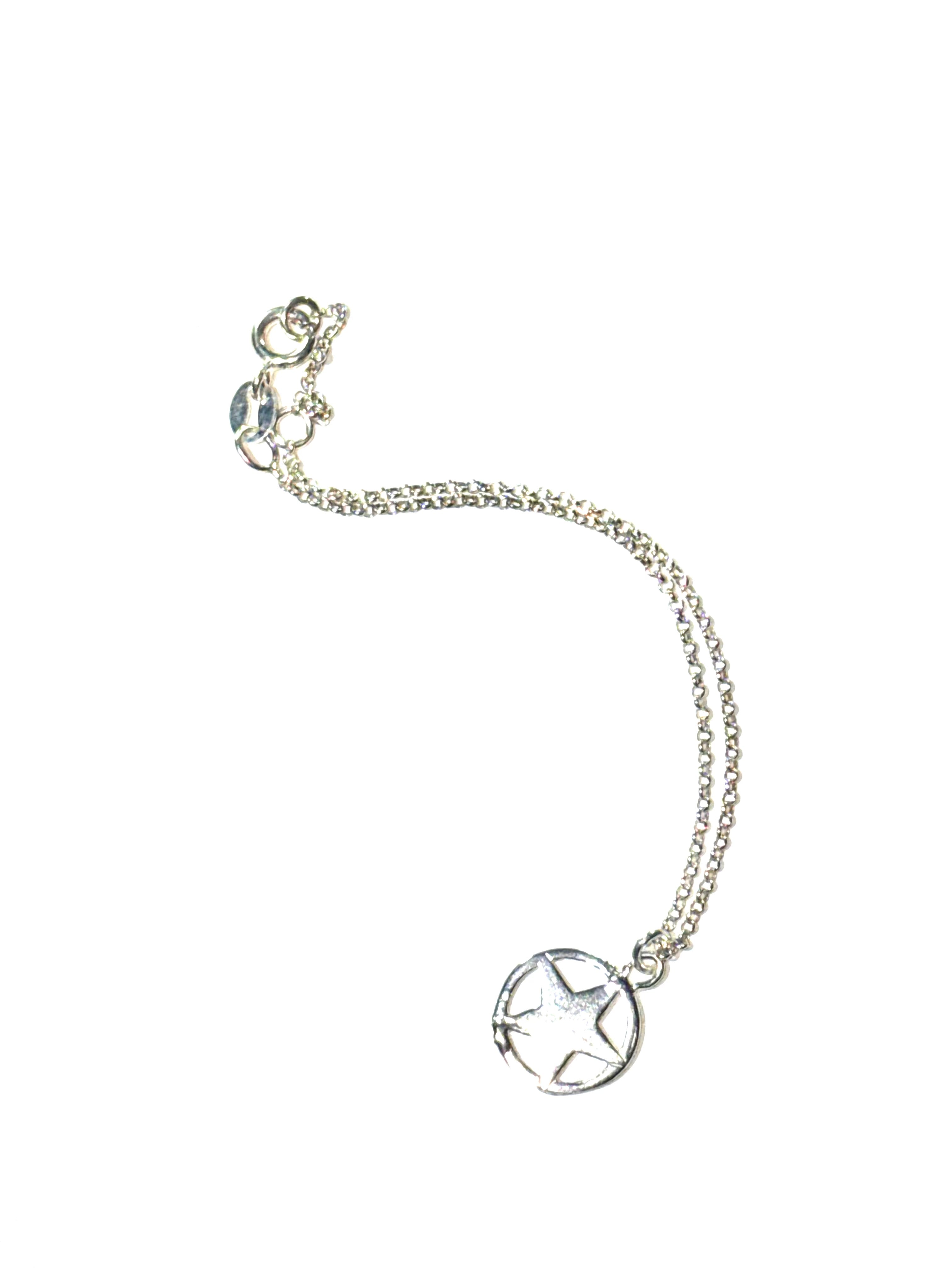 Sterling silver one size star circle bracelet