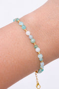 Green agate beaded bracelet