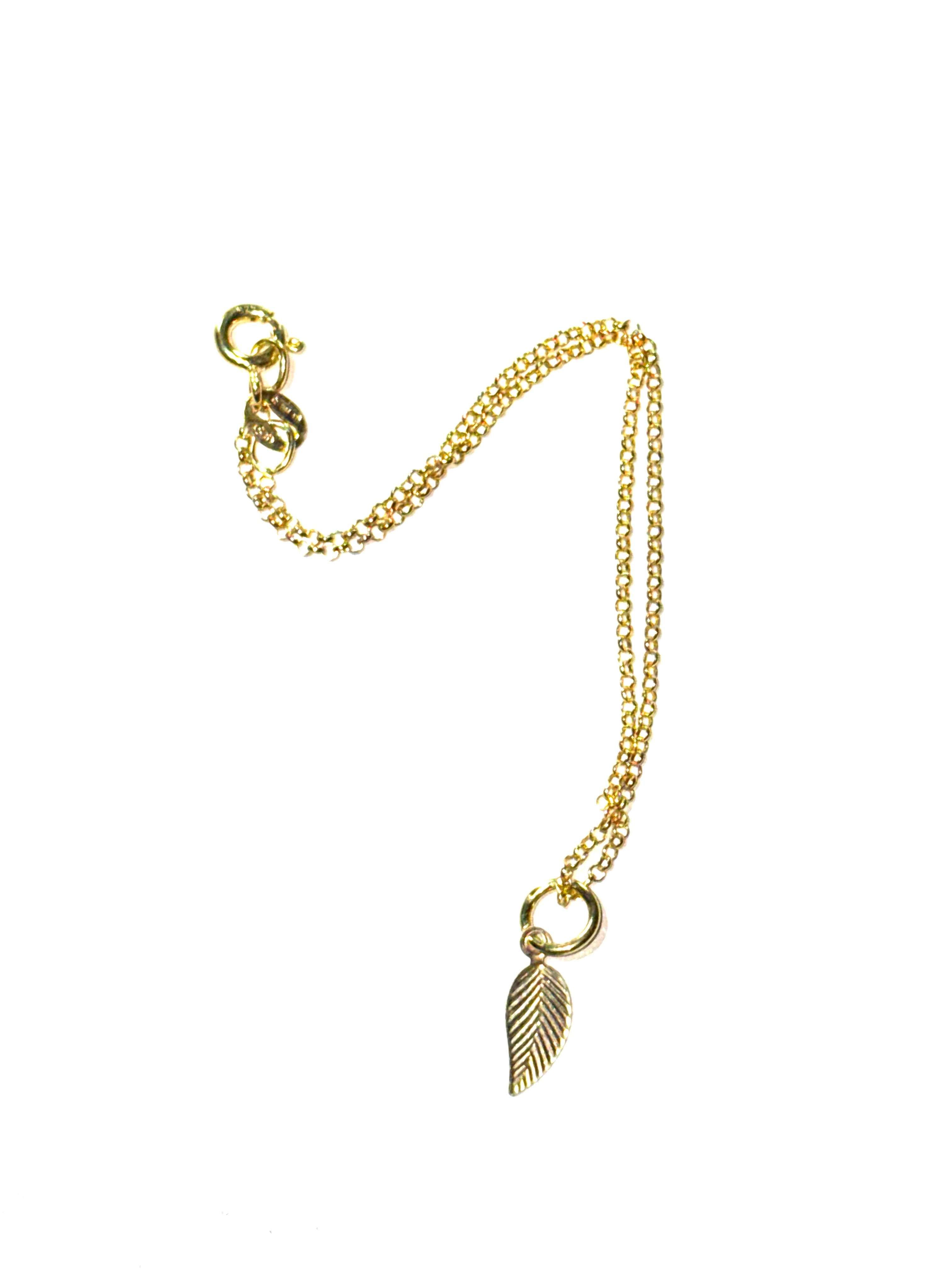 Gold plated leaf bracelet