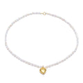 Pearl love heart choker