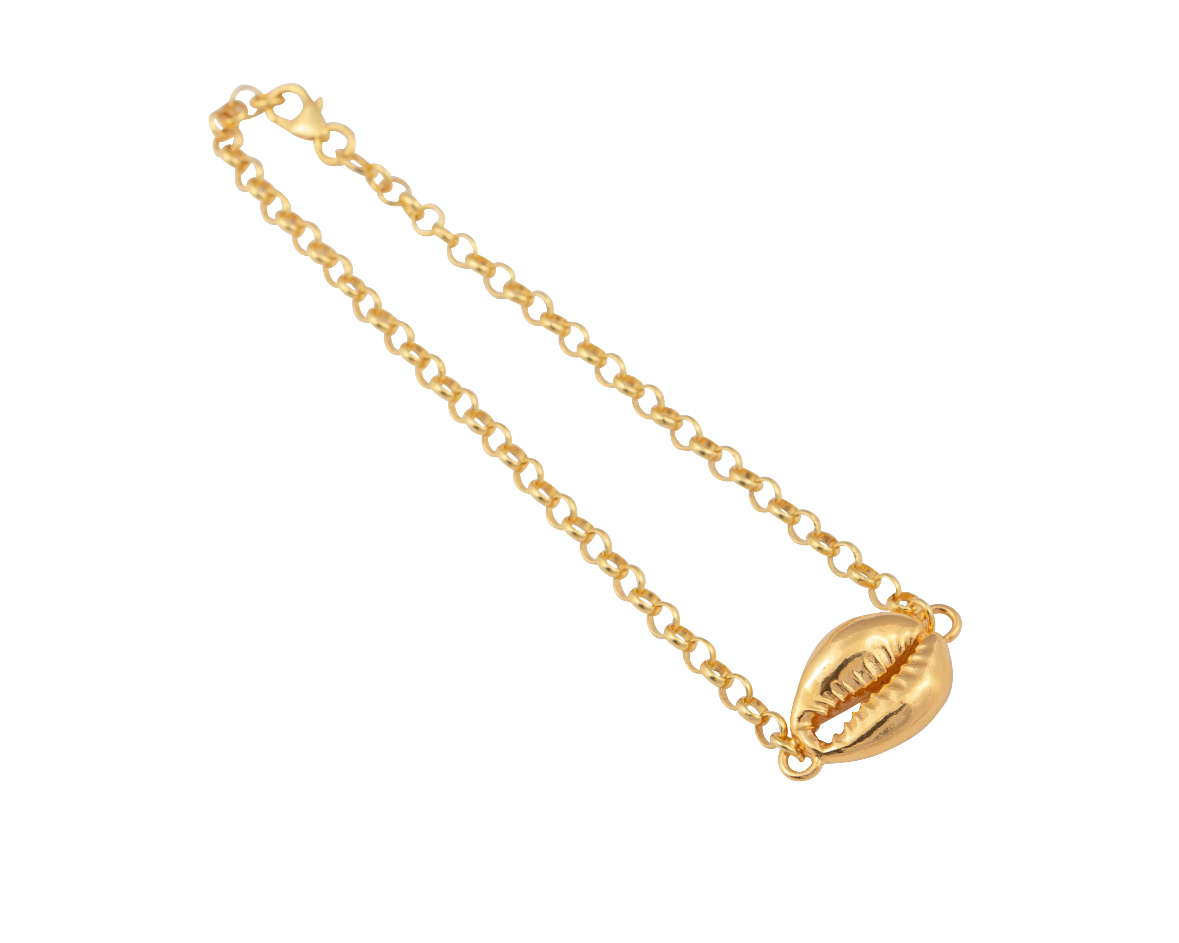 Gold plated shell bracelet